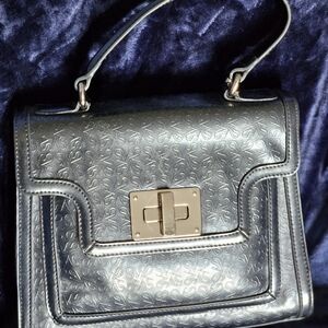 Silver Embossed Handbag